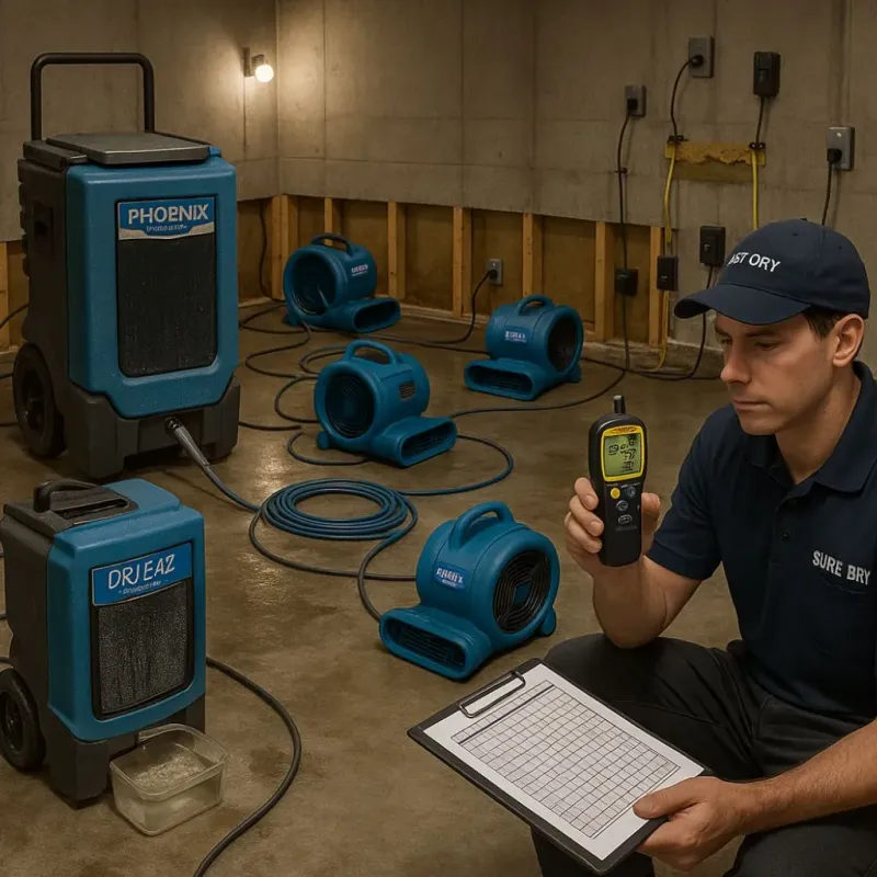 Structural Drying and Dehumidification process in Bolton, MA